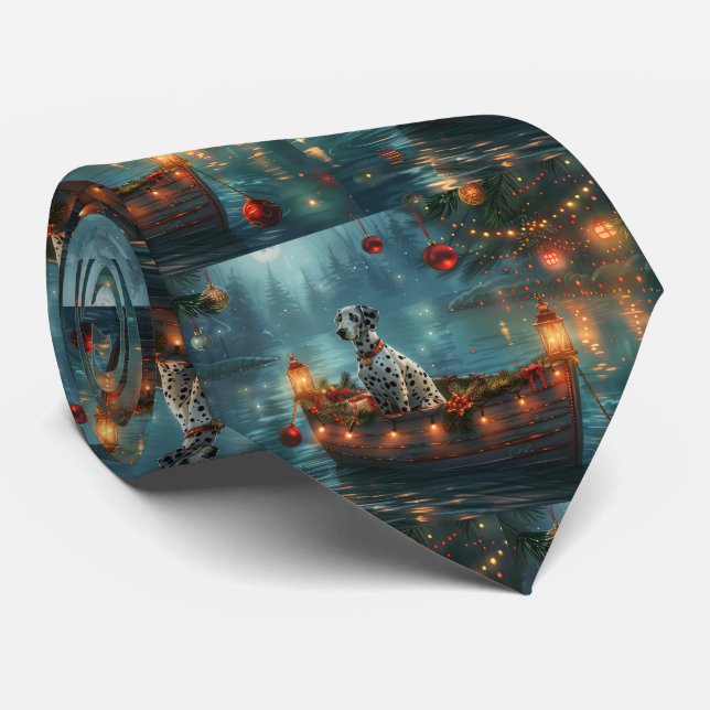 Gravata Viagem Festiva de Natal Dalmata (Rolled)
