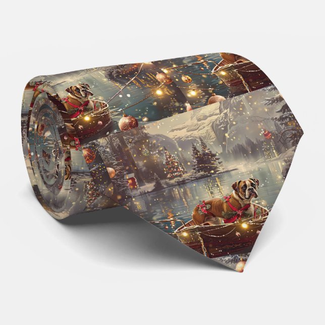 Gravata Viagem Festiva de Natal do Boxer (Rolled)