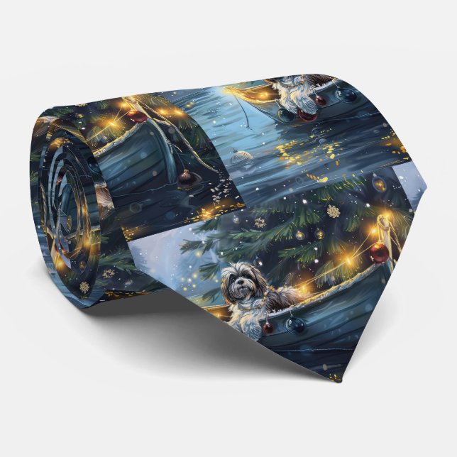Gravata Viagem Festiva de Natal Havanês (Rolled)