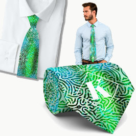 Gravata Vibrações legais azul & verde 