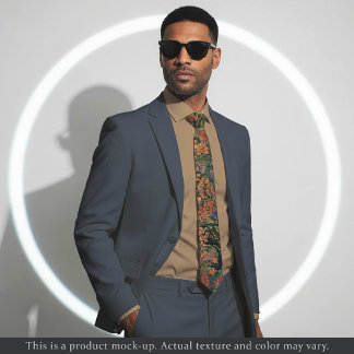 Gravata Vibrant Impressionist Garden Necktie