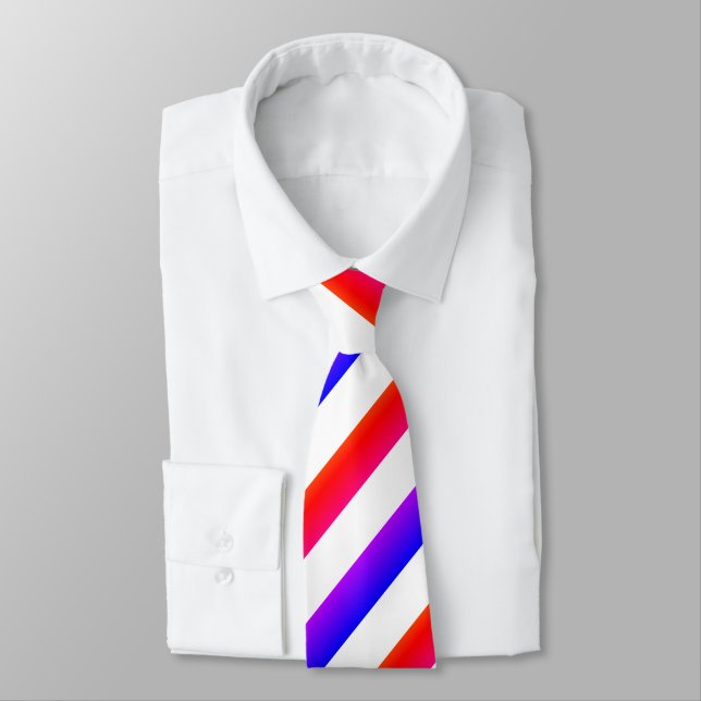 Gravata Vibrant Red Purple White Diagonal (Amarrado)