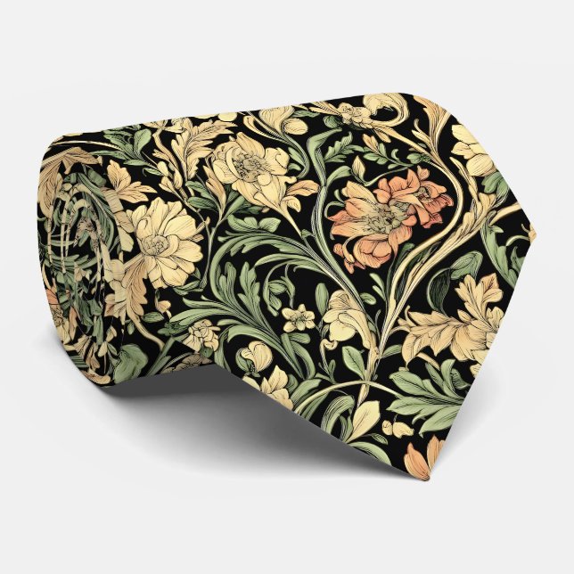 Gravata Victorian-style floral pattern  (Rolled)