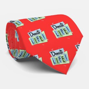 Gravata Vida da Doação Retroativa com fundo vermelho