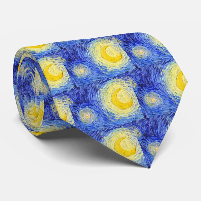 Gravata Vincent Willem van Gogh , “ Starry Night ” (Rolled)