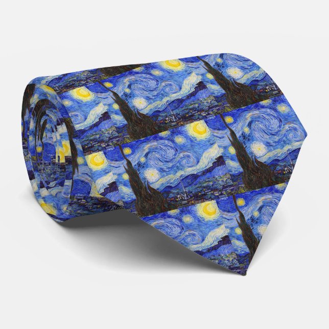 Gravata Vincent Willem van Gogh , “ Starry Night ” (Rolled)