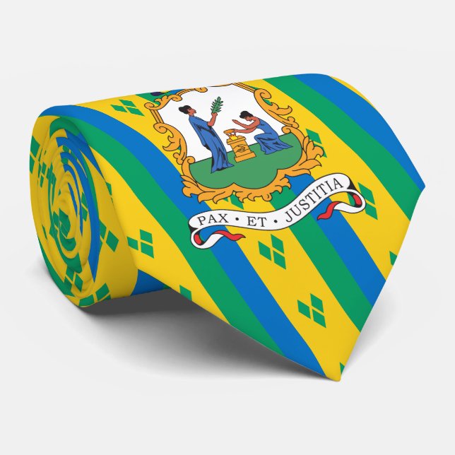 Gravata Vincy Flag & Seal, Santo Vincent & Grenadines (Rolled)