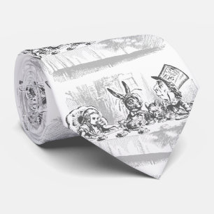 Gravata Vintage Alice do tea party no laço do país das