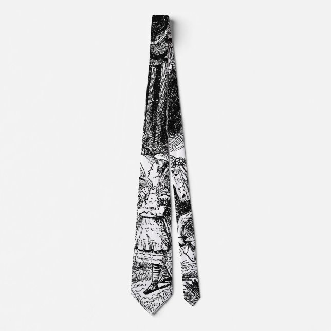 Gravata Vintage Alice no Cavalo Branco da Maravilha (Frente)