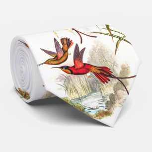 Gravata Vintage beija-flores