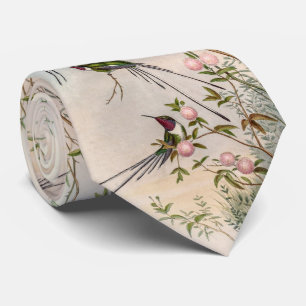 Gravata Vintage beija-flores