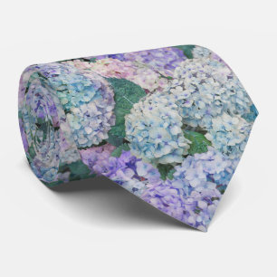Gravata Vintage Blue Hydrangea Floral Pattern Casamento