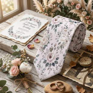 Gravata Vintage Blush Floral 