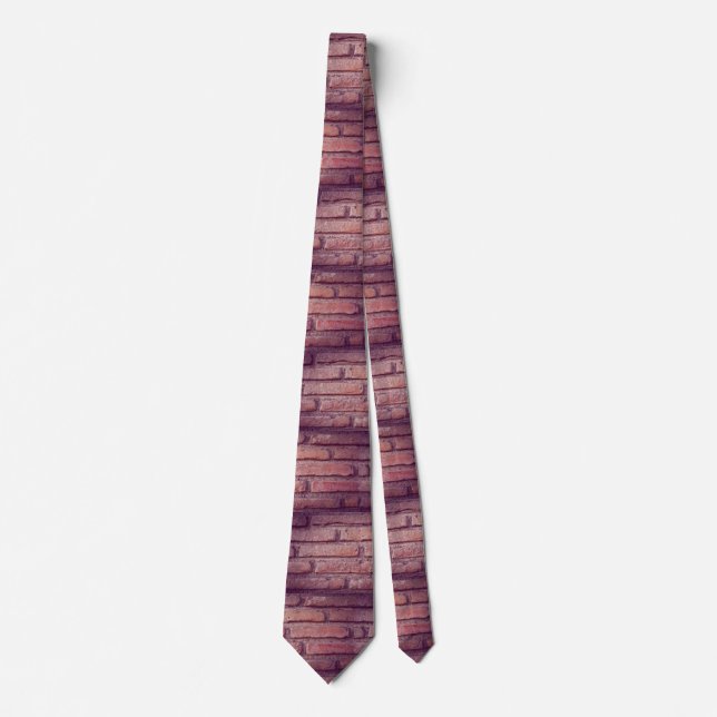 Gravata Vintage Brick Wall Pattern Rustic Necktie - Única (Frente)