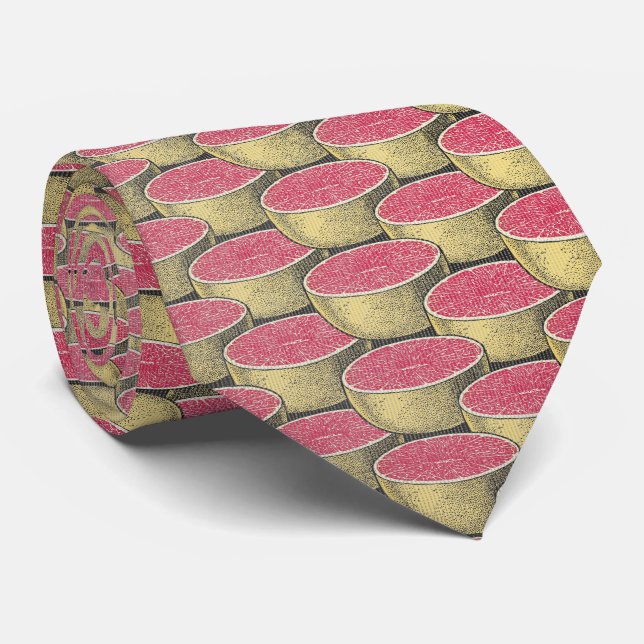 Gravata Vintage Citrus - Toranja Pop Art  (Rolled)