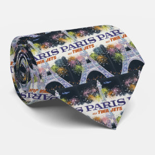 Gravata Vintage Eiffel Tower Paris Air Viagem
