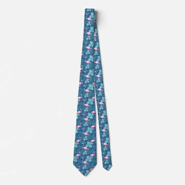 Gravata Vintage Flamingo Marinho Blue (Frente)
