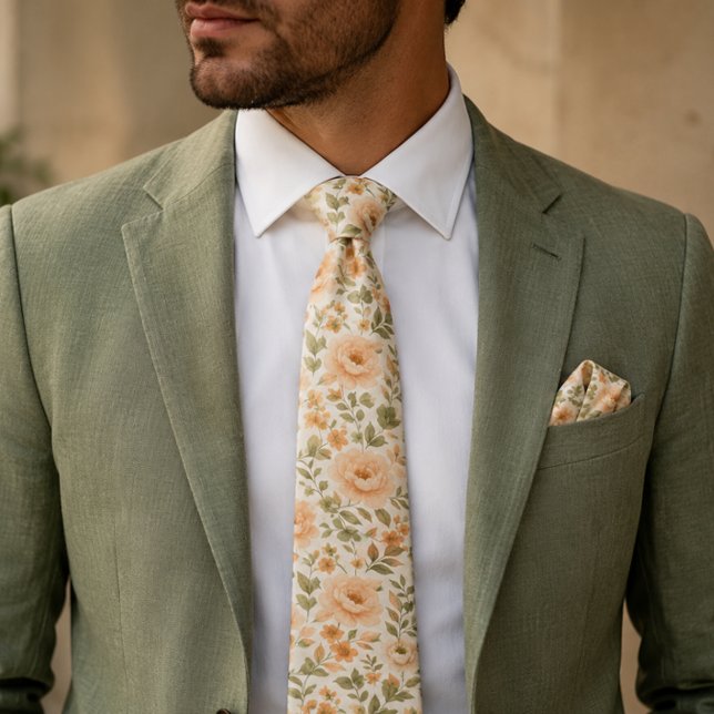 Gravata Vintage Floral Peônia Casamento (Criador carregado)