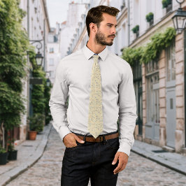 Gravata Vintage Flowers Cream Personalize Inicial