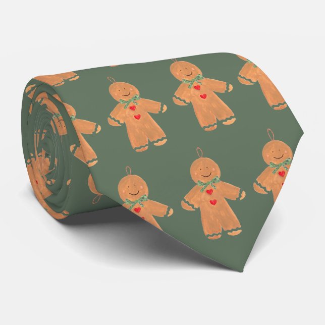 Gravata Vintage Gingercake homem Natal Sage Green (Rolled)