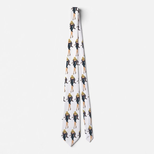 Gravata Vintage Glamor Girl Retro Blonup (Frente)