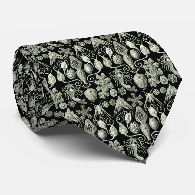 Gravata Vintage Haeckel Negativa (Rolled)
