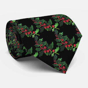 Gravata Vintage Holly Christmas Vintage Favorece Red Festi