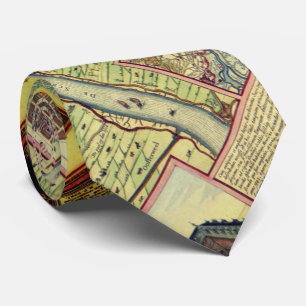 Gravata Vintage Map of Antuérpia, Bélgica
