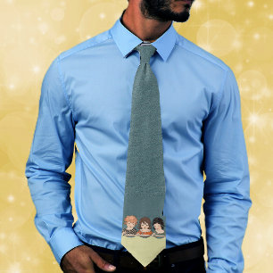 Gravata Vintage Meninas Comendo Sopa Três Irmãs