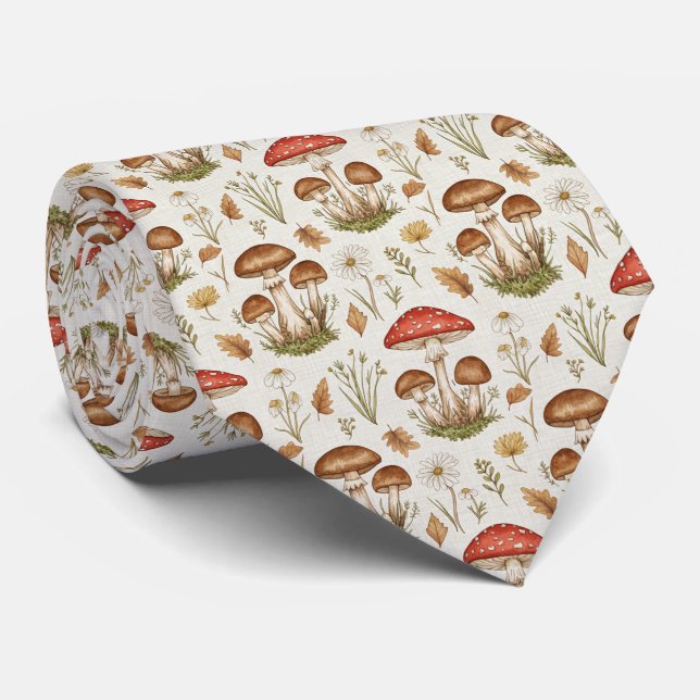 Gravata Vintage Mushroom Botanical (Rolled)