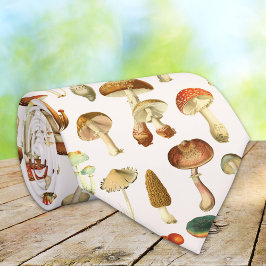 Gravata Vintage Mushroom Pattern