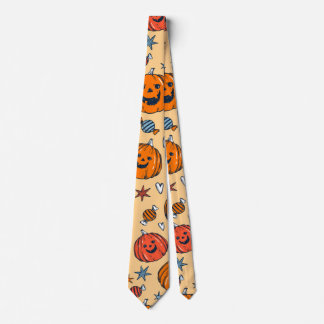 Gravata Vintage Orange Pumpkin | Gráfico de Halloween