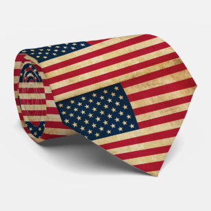 Gravata Vintage Patriotic American Flag
