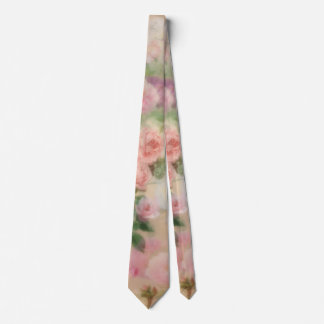 Gravata Vintage Pink Rose Floral