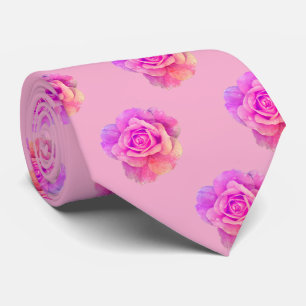 Gravata Vintage Pink Rose Floral Pattern Gift Party Favor