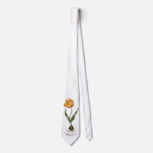 Gravata Vintage Primavera Yellow Tulip Flower por Besler