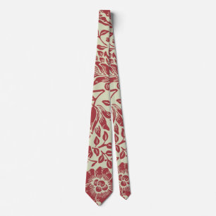Gravata Vintage Red Floral Design