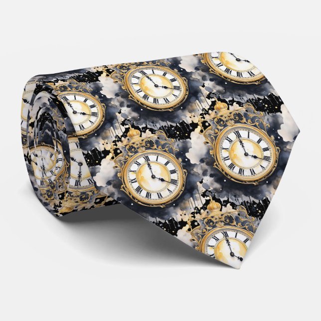 Gravata Vintage Relógio Face Steampunk (Rolled)