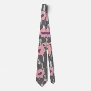 Gravata Vintage René Crevel Francês Art Deco Rosa Floral