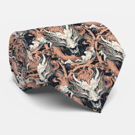 Gravata Vintage Rust e Jade - Dragão Chinês Colorido