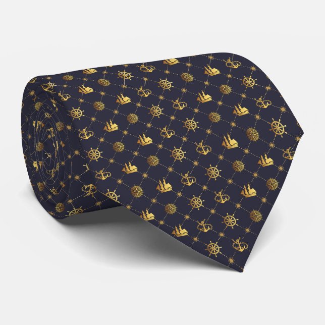 Gravata Vintage Sailor Dourado (Rolled)