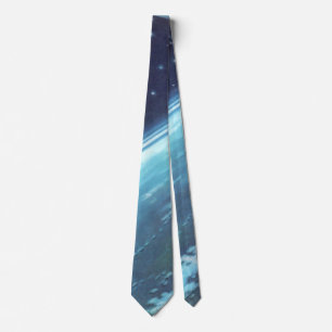 Gravata Vintage Science Fiction, Earth at Night with Stars