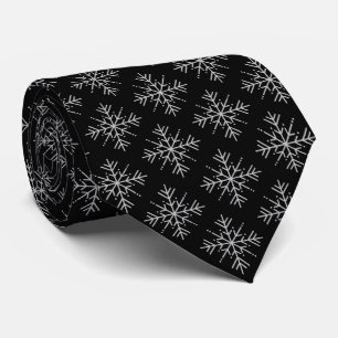 Gravata Vintage Snowflake Preto Festivo Favor Retro