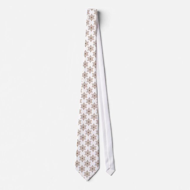 Gravata Vintage Starburst Tie, Castanho Claro (Frente)