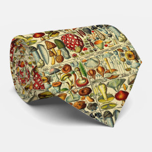 Gravata Vintage Stylized Mushroom Fungi Champagne DIY BG