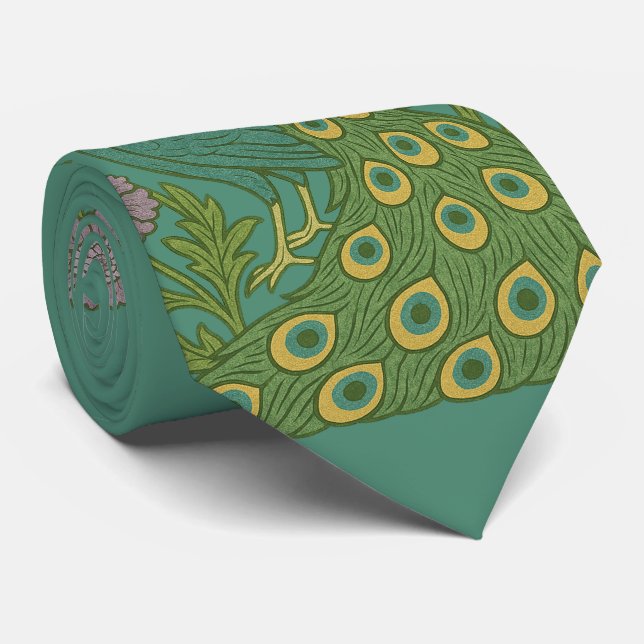 Gravata Vintage Teal Peacock (Rolled)