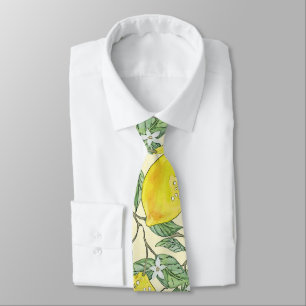 Gravata Vintage Watercolor Lemon Tree Summer Standard