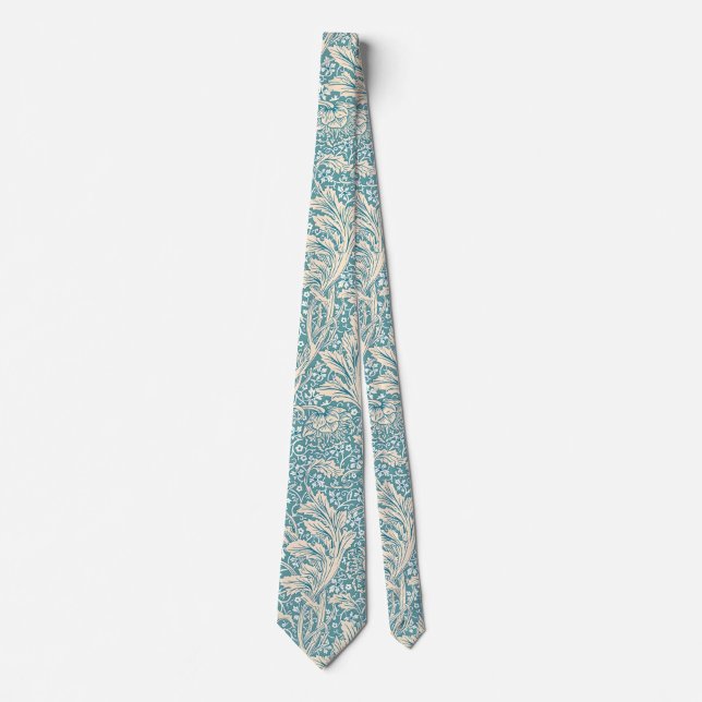 Gravata Vintage William Morris Arcadia Floral Sem Costura (Frente)