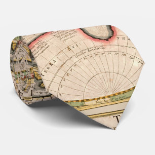 Gravata Vintage World Map Brown Beige