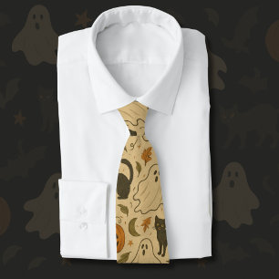 Gravata Vintumn Ghosts & Black Cats Halloween
